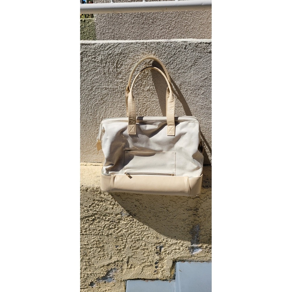 BÉIS‎ Weekender Bag Beige Cotton Jute Polyurethane Travel Tote